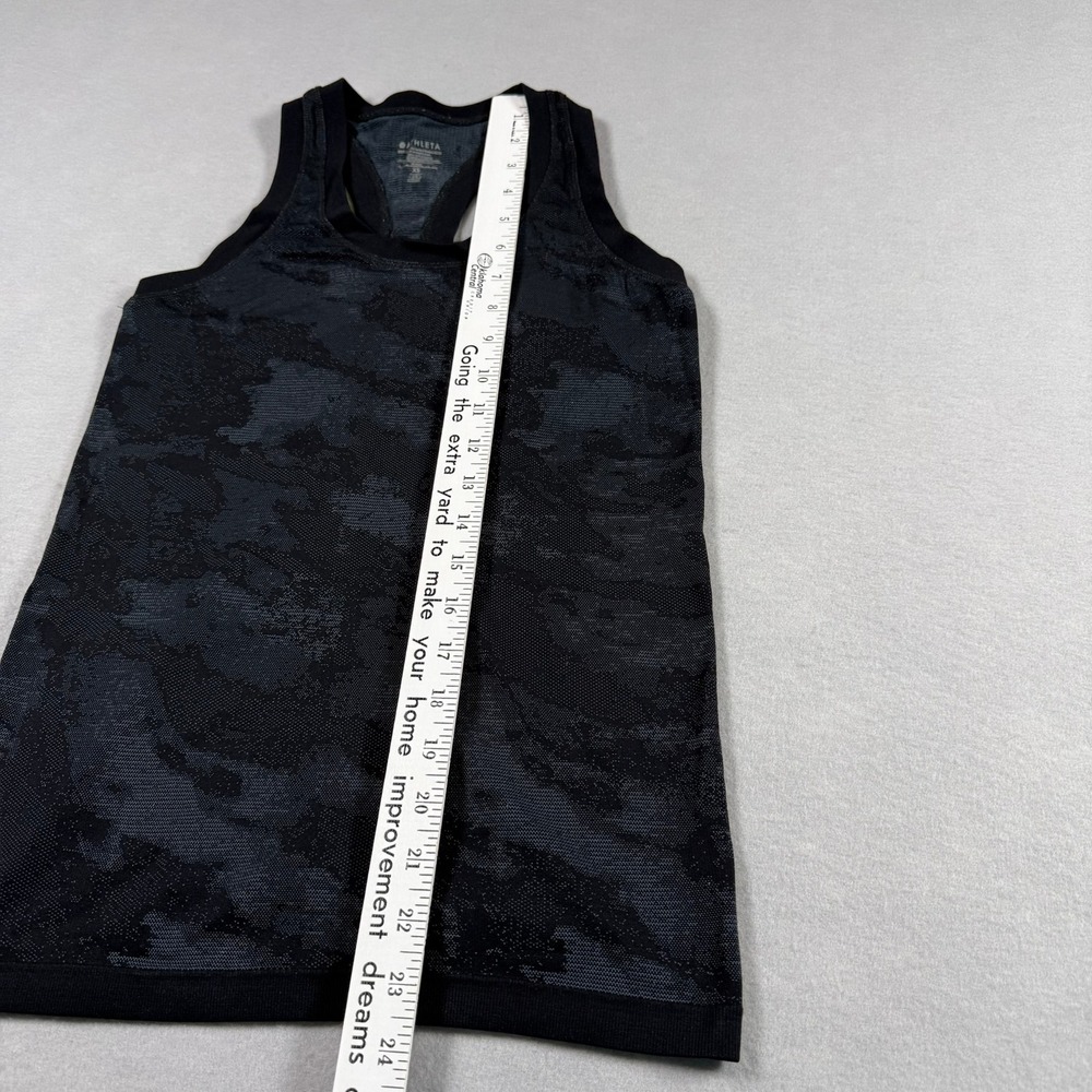 Athleta Womens XS Momentum Tank Black Camo Seamless Racerback Workout Top Active - Picture 4 of 7